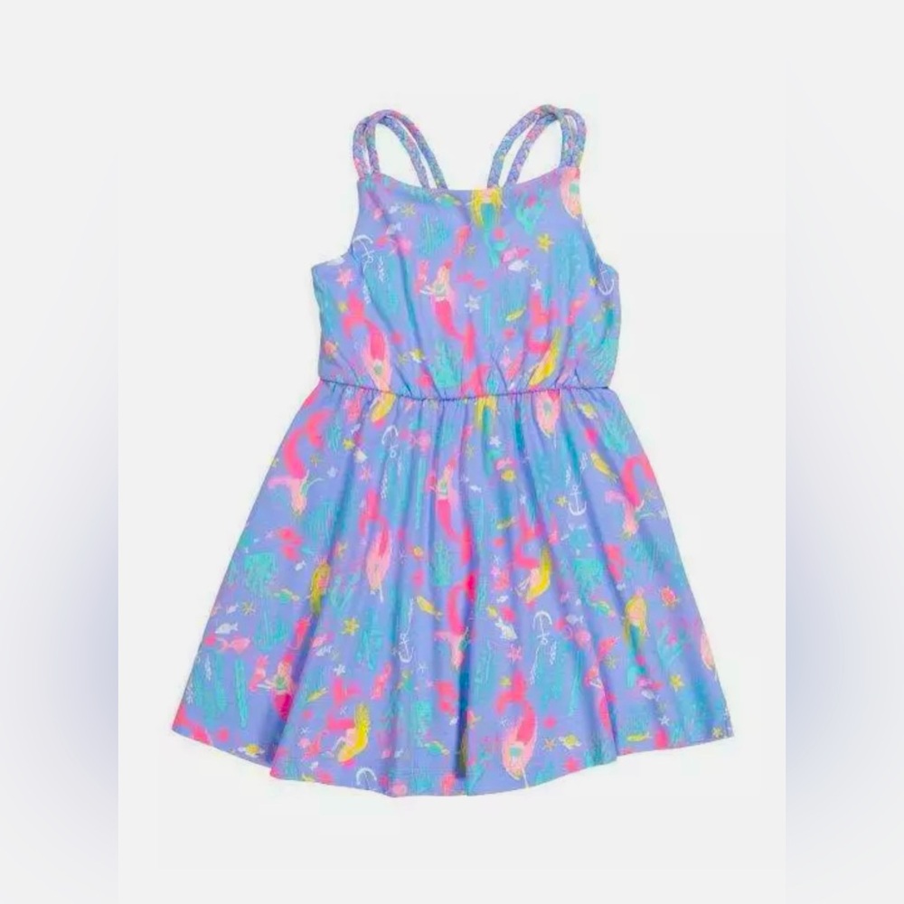 ISAAC MIZRAHI Little Girl's 4 Periwinkle Mermaid Braided Strap Sundress
